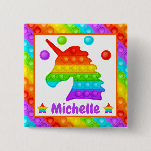 Regenbogen-Einhorn Pop It Fidget Spielzeug Kinder Button