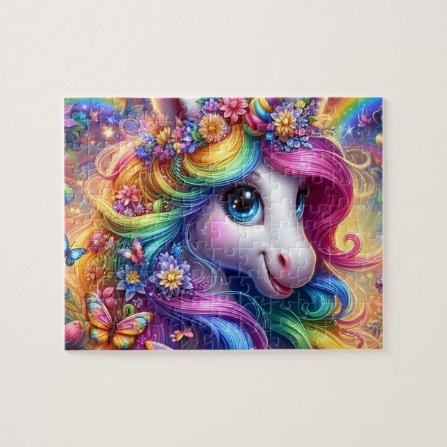 Regenbogen-Einhorn Puzzle (Horizontal)