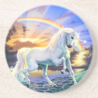 Regenbogen-Einhorn Sandstein Untersetzer