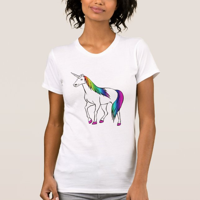 REGENBOGEN-EINHORN T-Shirt (Vorderseite)