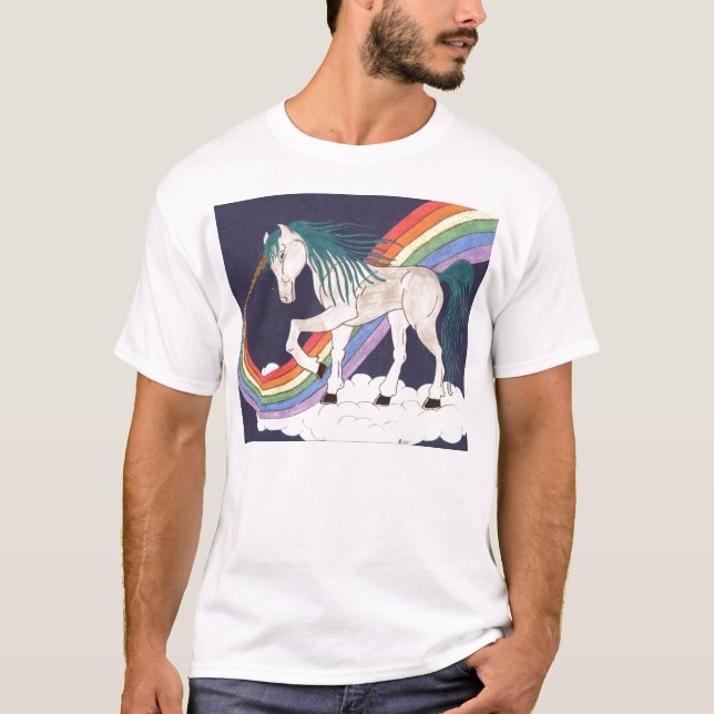 Regenbogen-Einhorn T-Shirt (Vorderseite)