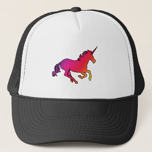 Regenbogen-Einhorn Truckerkappe (Vorderseite)