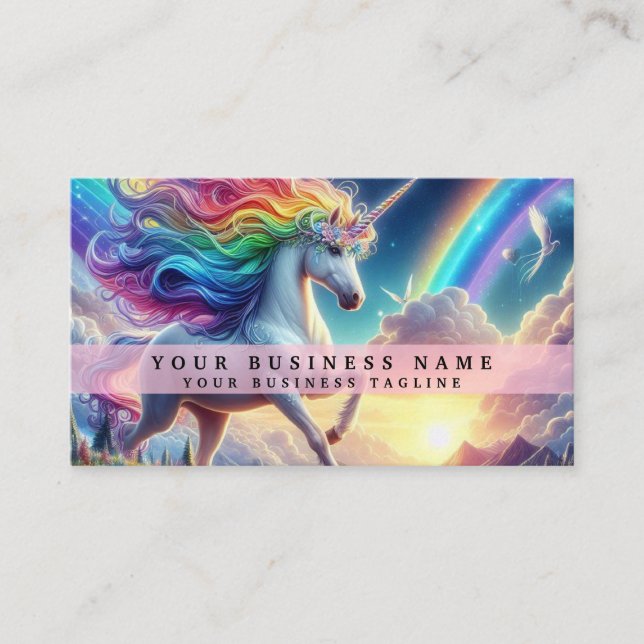 Regenbogen Einhorn Visitenkarte (Vorderseite)
