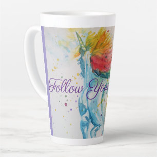 Regenbogen-Einhorn-Wasserfarbe-Folge-Deinen-Träume Milchtasse