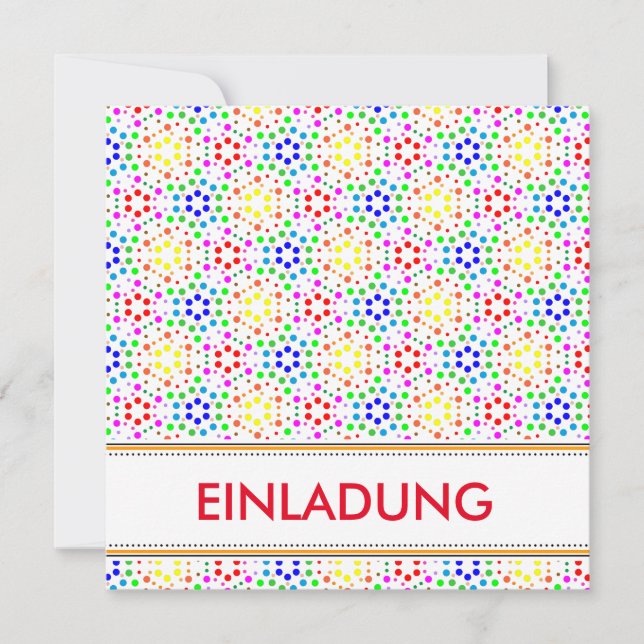 Regenbogen Einladung (Vorderseite)