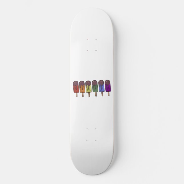 Regenbogen-Eis-am-Stiel-Parade Skateboard (Vorderseite)