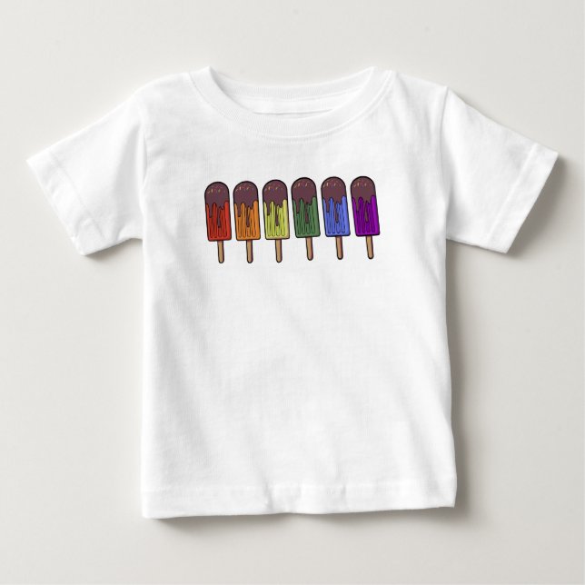 Regenbogen-Eis-Pop-Parade Baby T-shirt (Vorderseite)