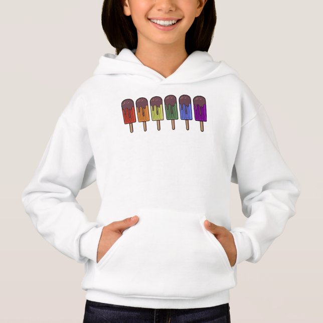 Regenbogen-Eis-Pop-Parade Hoodie (Vorderseite)