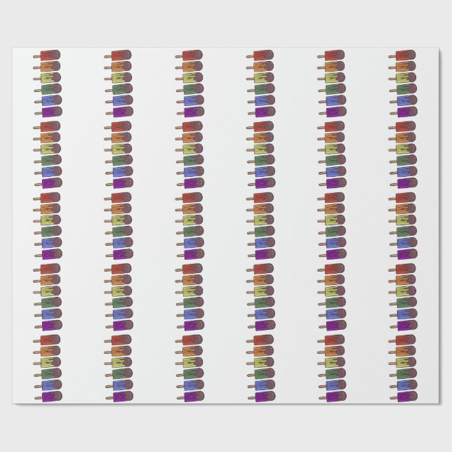 Regenbogen-Eispop-Parade Geschenkpapier (Flach)