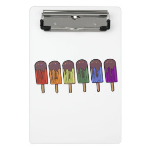 Regenbogen-Eispop-Parade Mini Klemmbrett