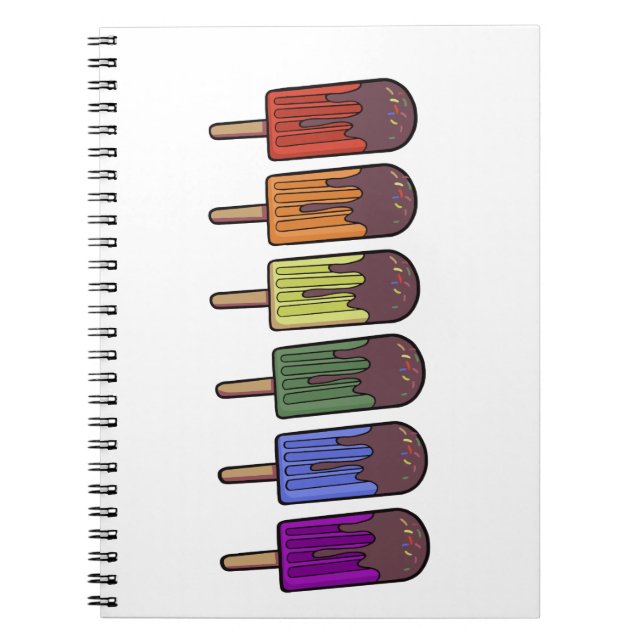 Regenbogen-Eispop-Parade Notizblock (Vorderseite)