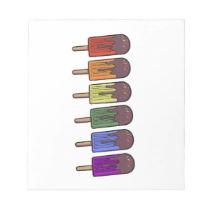 Regenbogen-Eispop-Parade Notizblock