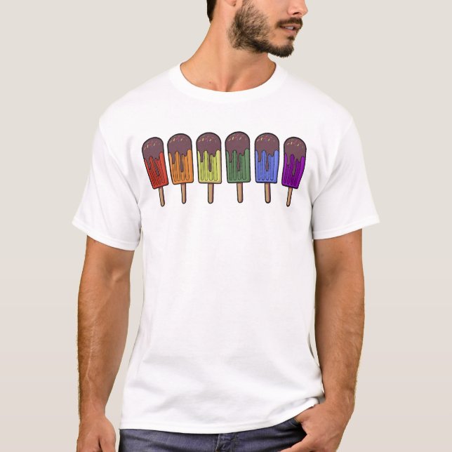 Regenbogen-Eispop-Parade T-Shirt (Vorderseite)
