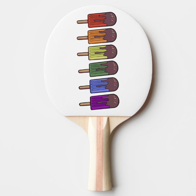 Regenbogen-Eispop-Umzug Tischtennis Schläger (Vorderseite)