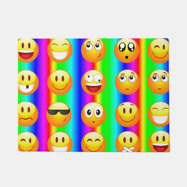 Regenbogen-Emoji-Türmatte Fußmatte (Vorderseite)