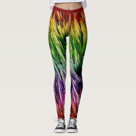 Regenbogen-Emu-Federn Leggings
