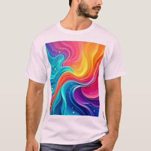 Regenbogen-Energie-Wirbel: Lebendige Flusskunst T-Shirt