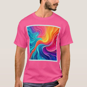 Regenbogen-Energie-Wirbel: Lebendige Flusskunst T-Shirt