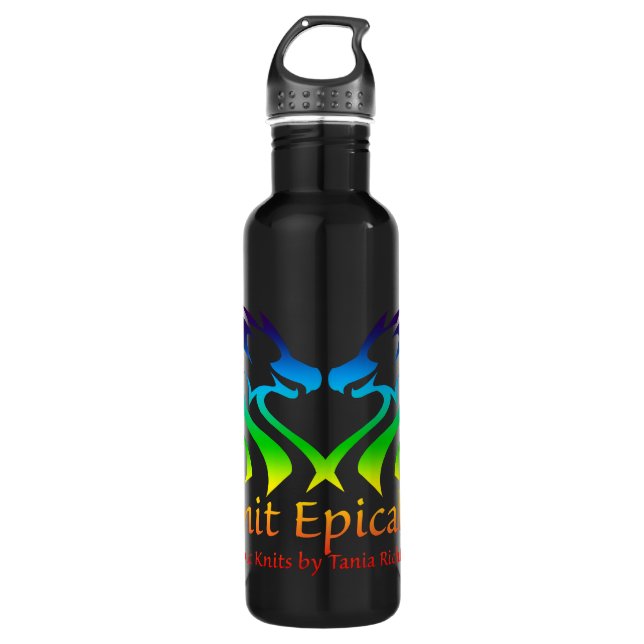 Regenbogen-episches Strick-Logo Waterbottle Trinkflasche (Vorderseite)