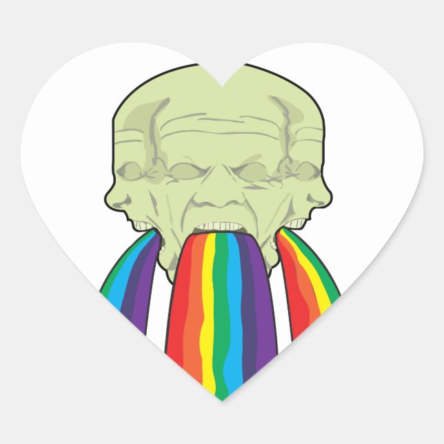 Regenbogen Erbrechen von DOOM!! Herz-Aufkleber (Vorderseite)