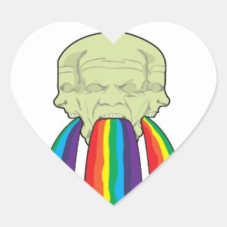 Regenbogen Erbrechen von DOOM!! Herz-Aufkleber