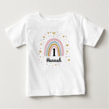 Regenbogen Erstes Geburtstags-Babyshirt Ein Jahr A
