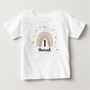 Regenbogen Erstes Geburtstags-Babyshirt Ein Jahr A Baby T-shirt