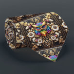 Regenbogen-Eule Art Deco Schlips – Schwarz, Weiß & Krawatte<br><div class="desc">Regenbogen-Eule Art Deco Krawatte – Schwarz,  Weiß & Gold</div>