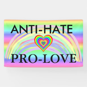 Regenbogen-Fahne Anti-Hass Pro-Liebe Protest-LGBT Banner
