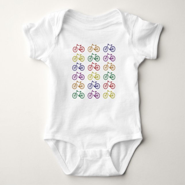 Regenbogen fährt Baby-Bodysuit rad Baby Strampler (Vorderseite)