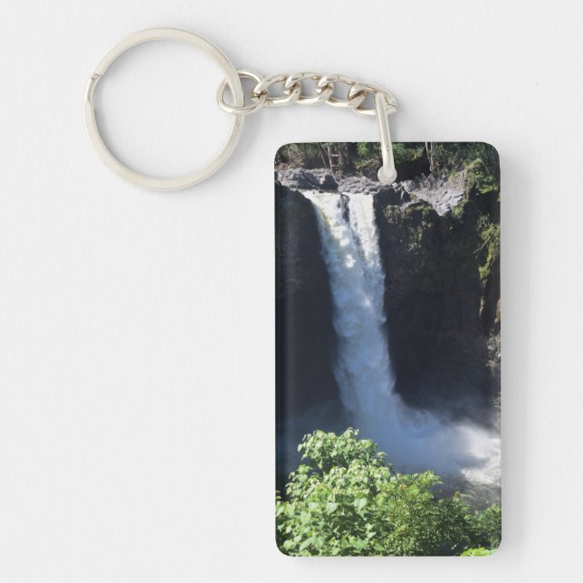 Regenbogen-Fälle, Hilo Hawaii Schlüsselanhänger (Vorderseite)