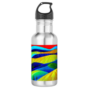 Regenbogen-Fantasie-Hügel-Landschaft Edelstahlflasche