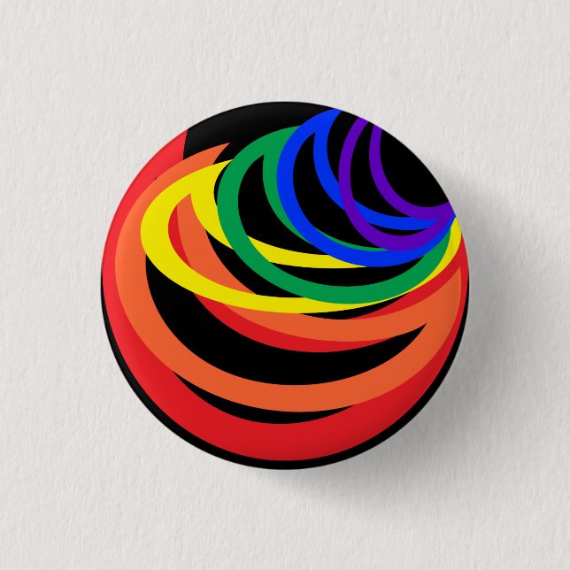 Regenbogen-Farbabstrakter sichelförmiger Knopf Button (Vorderseite)