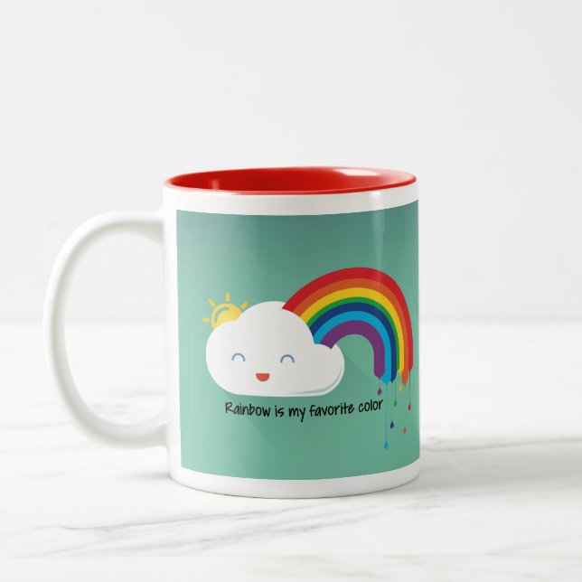 Regenbogen-Farbe Zweifarbige Tasse (Links)