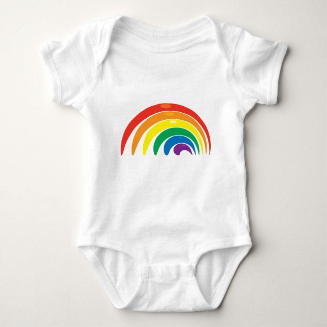 Regenbogen-Farben Baby Strampler (Vorderseite)