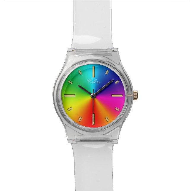 Regenbogen-Farben Uhr (Nahaufnahme)