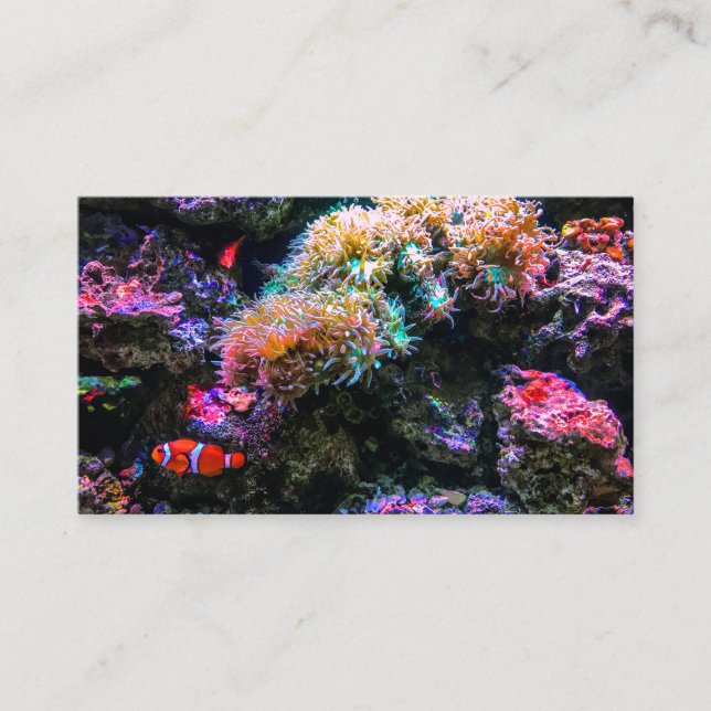Regenbogen-farbene tropische Unterseekoralle Visitenkarte (Vorderseite)