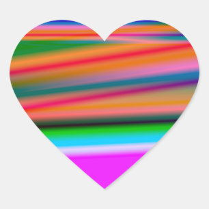 REGENBOGEN FARBENFROHE ABSTRAKTE TEXTUR Herz-Aufkleber