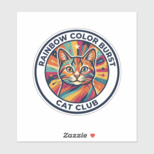 Regenbogen-Farbexplosion Katze Süße Kitty Design - Aufkleber