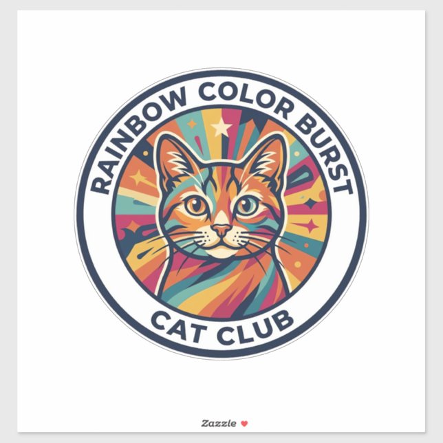 Regenbogen-Farbexplosion Katze Süße Kitty Design - Aufkleber (Blatt)