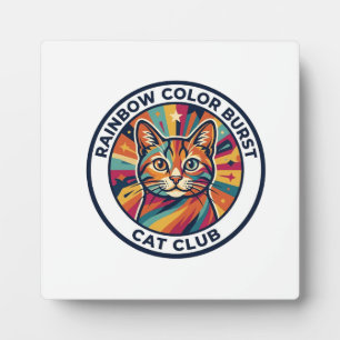 Regenbogen-Farbexplosion Katze Süße Kitty Design - Fotoplatte
