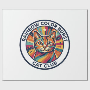 Regenbogen-Farbexplosion Katze Süße Kitty Design - Geschenkpapier