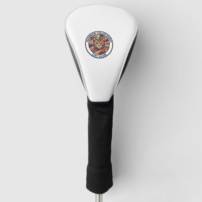 Regenbogen-Farbexplosion Katze Süße Kitty Design - Golf Headcover (Vorderseite)