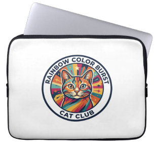 Regenbogen-Farbexplosion Katze Süße Kitty Design - Laptopschutzhülle