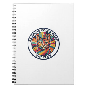 Regenbogen-Farbexplosion Katze Süße Kitty Design - Notizblock