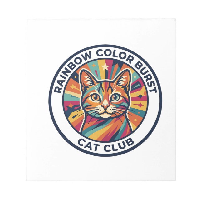 Regenbogen-Farbexplosion Katze Süße Kitty Design - Notizblock (Vorderseite)