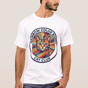 Regenbogen-Farbexplosion Katze Süße Kitty Design - T-Shirt