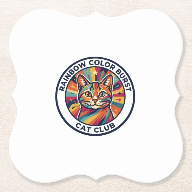 Regenbogen-Farbexplosion Katze Süße Kitty Design - Untersetzer (Vorderseite)