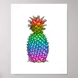 Regenbogen farbige Ananas Poster