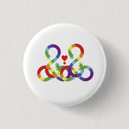 Regenbogen, farbige Hände. Button